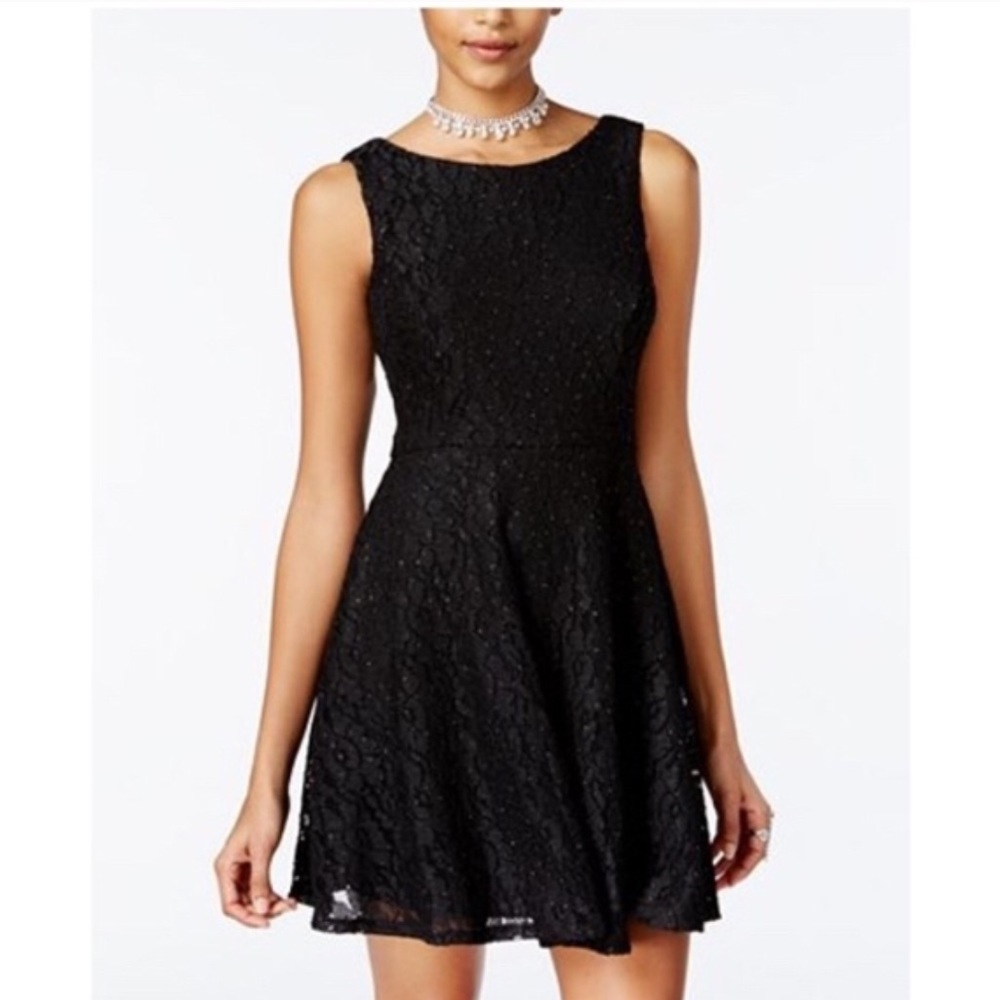NWT Speechless Navy Lace Overlay Dress - Picture 9 of 9